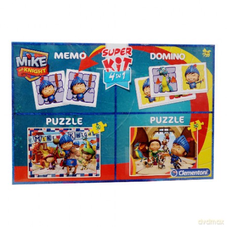 CLEMENTONI Super Kit Rycerz Mike 2X30+Memo+Domino [PUZZLE]