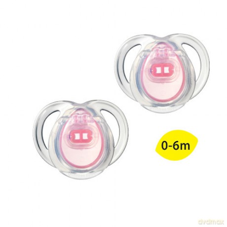 CTN Smoczek uspakajający ANY TIME 0-6 m x2 różowy