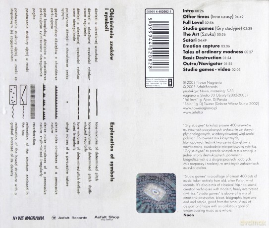 Noon: Gry Studyjne (re-edycja) [CD]