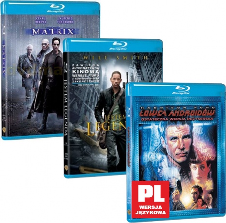 Pakiet Hitów cz.2: Łowca Androidów / Matrix / Jestem legendą [3Blu-Ray]
