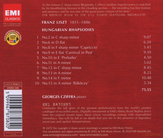 Cziffra: 7 Hungarian Rhapsodies [CD]