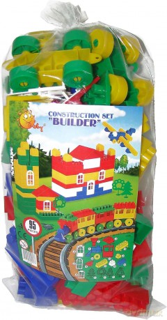 Klocki Budowniczy średni 95 el. worek [KLOCKI]