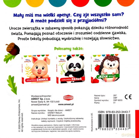 Disney maluch miś łakomczuszek [KSIĄŻKA]
