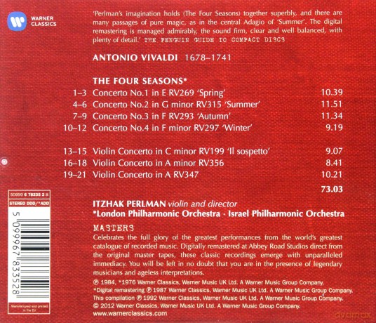 Itzhak Perlman: Vivaldi: The Four Seasons [CD]