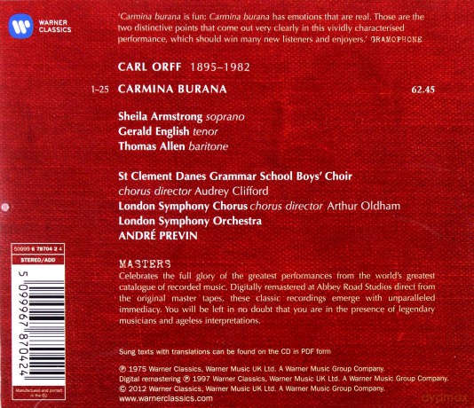 Andre Previn: Carmina Burana [CD]