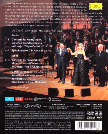 Anne-Sophie Mutter & Yo-Yo Ma & Daniel Barenboim: Beethoven Triple Concerto [Blu-Ray]