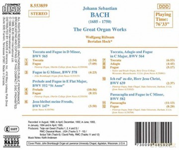 Wolfgang Rubsam: Bach - Great Organ Works [CD]