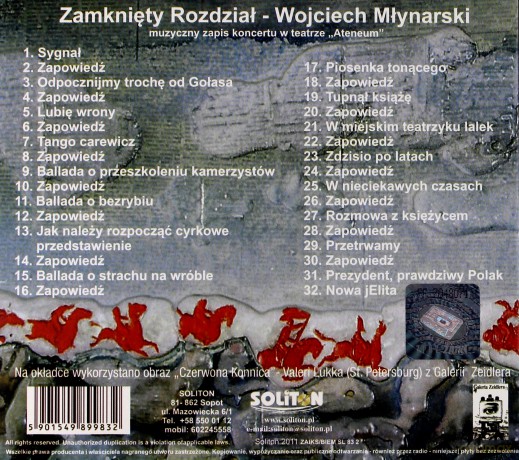 Wojciech Młynarski: Zamknięty Rozdział [CD]
