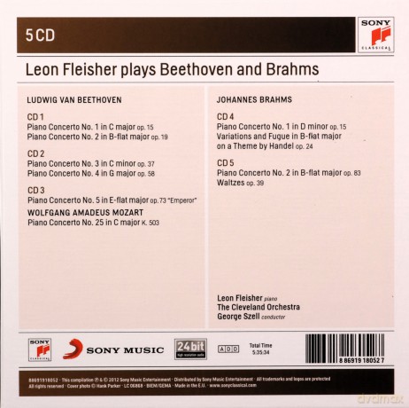 Leon Fleisher: Leon Fleisher plays Beethoven and Brahms Concerto [5CD]