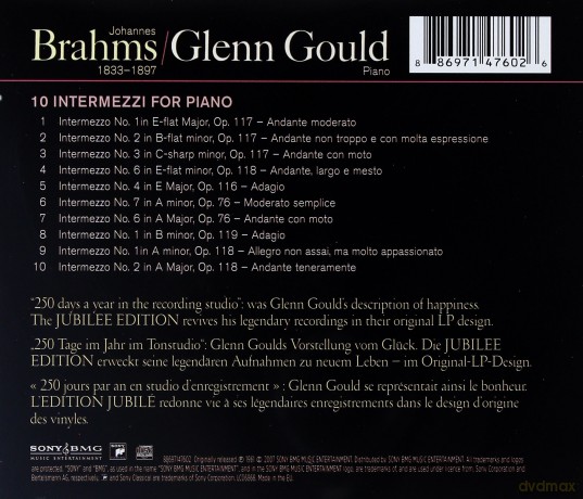 Glenn Gould: Brahms: 10 Intermezzi [CD]