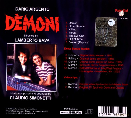 Claudio Simonetti: Demoni Re-Release [CD]