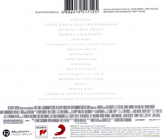 Mirror Mirror soundtrack (Królewna Sniezka) (Alan Menken) [CD]