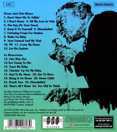 Sonny Boy Williamson: Down & Out/In Memorium [CD]