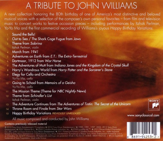 A Tribute to John Williams - An 80th Birthday Celebration soundtrack (John Williams) [CD]