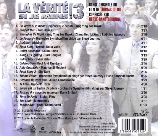 La Verite Si Je Mens! 3 soundtrack (Czy Okłamałbym Ciebie 3) [CD]