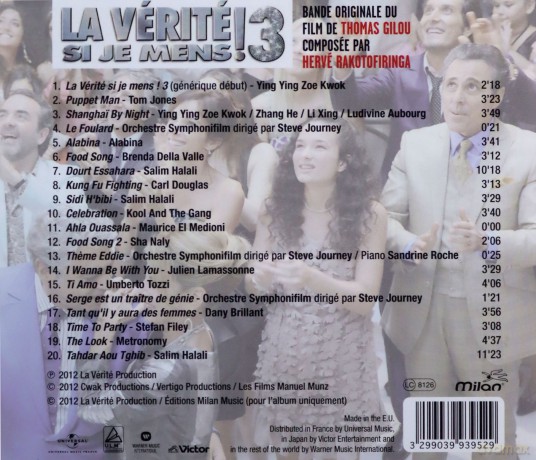 La Verite Si Je Mens! 3 soundtrack (Czy Okłamałbym Ciebie 3) [CD]