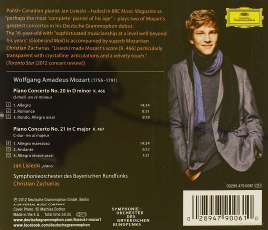Jan Lisiecki: Mozart: Piano Concertos 20&21 [CD]
