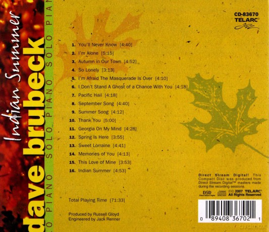 Dave Brubeck: Indian Summer [CD]