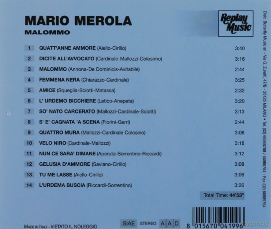 Mario Merola: Malommo [CD]