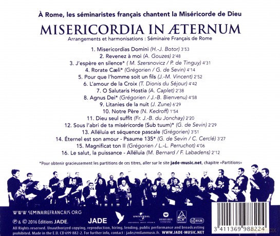 Choeur Du Seminaire Francais De Rome: Misericordia In Aeternum [CD]