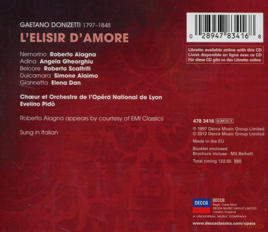 Roberto Alagna: Donizetti:L'elisir Amore [2CD]