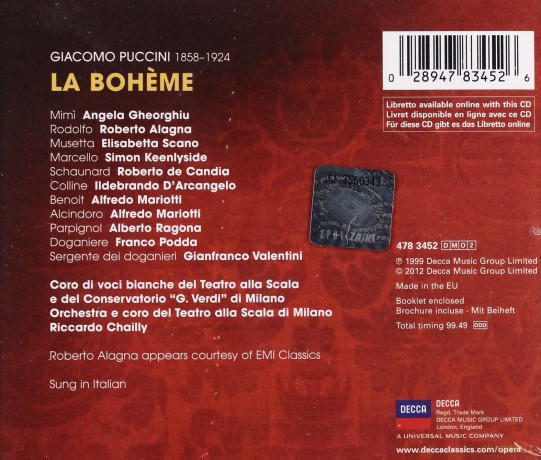 Riccardo Chailly: Puccini:La Boheme [2CD]