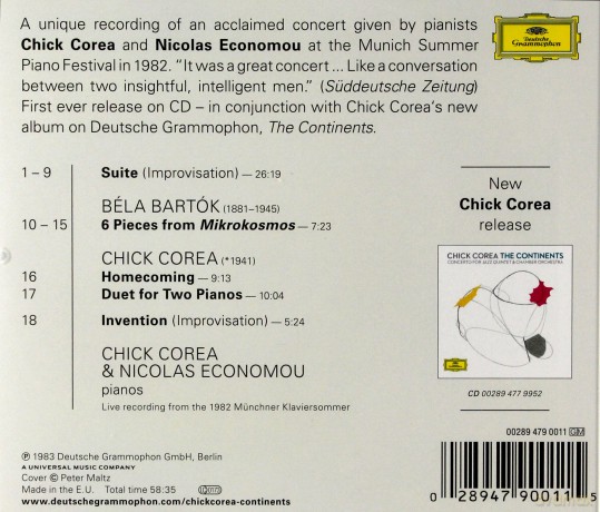 Chick Corea: On Two Pianos [CD]