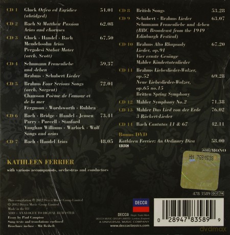 Kathleen Ferrier: Centenary Edition Complete Decca Recordings [14CD]