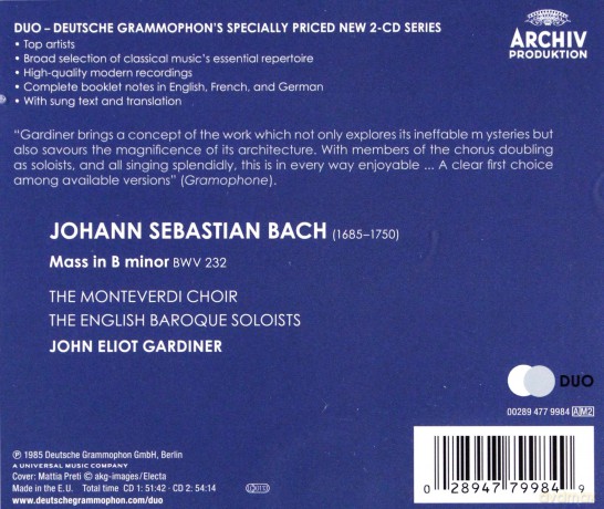 John Eliot Gardiner: Bach: Mass In B Minor [2CD]