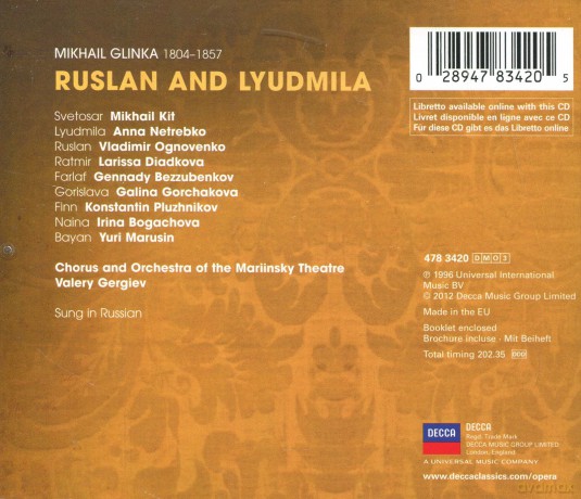 Valery Gergiev: Glinka:Ruslan And Lyudmila [3CD]