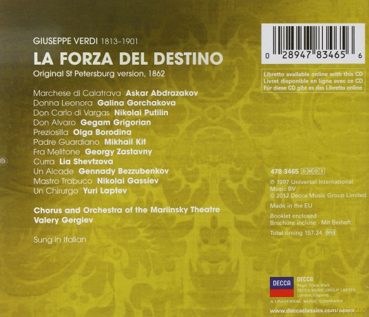 Valery Gergiev: Verdi:La Forza Del Destino [2CD]