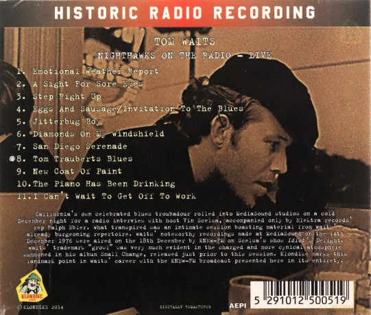Tom Waits: Nighthawks on the Radio- Knew Fm Broadcast 8th December 1976 [CD]