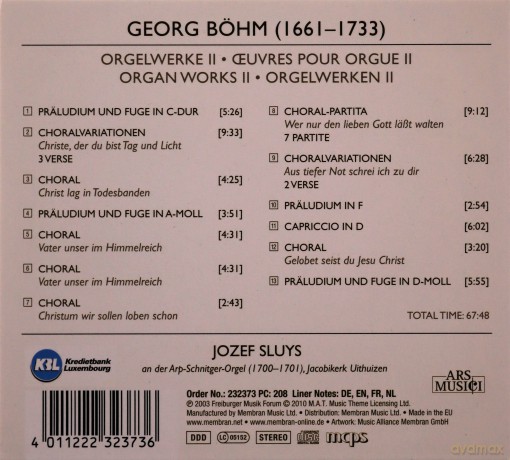 G. Bohm: Organ Works 2 [CD]