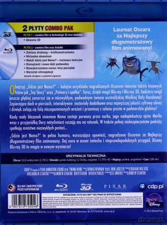Gdzie jest Nemo? 3D (Disney) [Blu-Ray]+[Blu-Ray 3D]