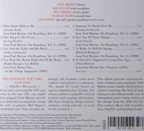 Paul Motian: Standards Plus One [CD]