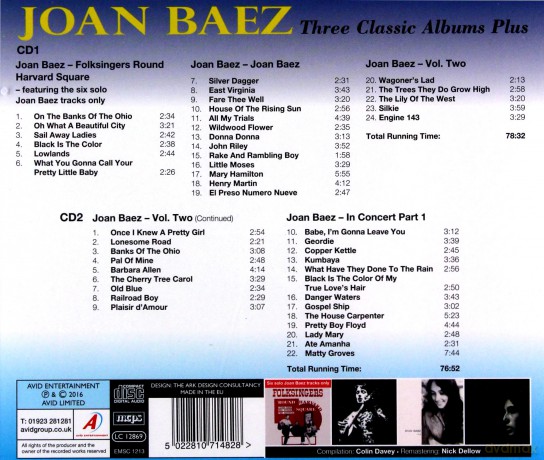 Joan Baez: Three Classic Albums Plus [2CD]