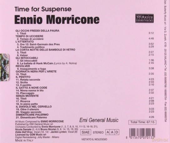 Ennio Morricone: Time for Suspense [CD]