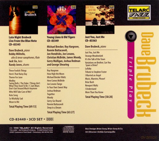 Dave Brubeck: Triple Play: Live at the Blue Note/just You Just Me/young Lions and Oldtigers [3CD]