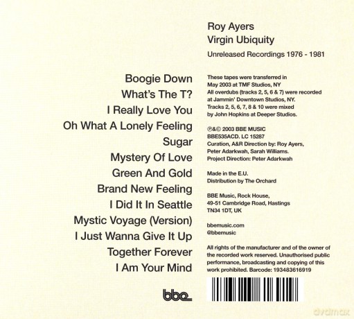 Roy Ayers: Virgin Ubiquity: Unreleased Recordings 1976 - 1981 [CD]