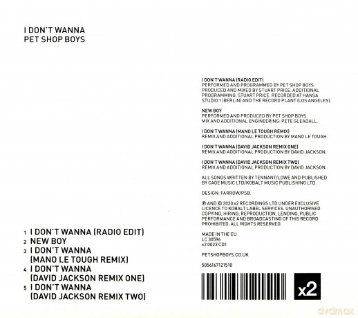 Pet Shop Boys: I Don't Wanna [CD]
