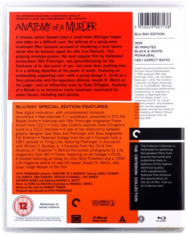 Anatomy Of A Murder - Criterion Collection (Anatomia morderstwa) [Blu-Ray]