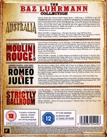 Baz Luhrmann - Australia / Moulin Rouge! / Romeo And Juliet / Strictly Ballroom [4xBlu-Ray]