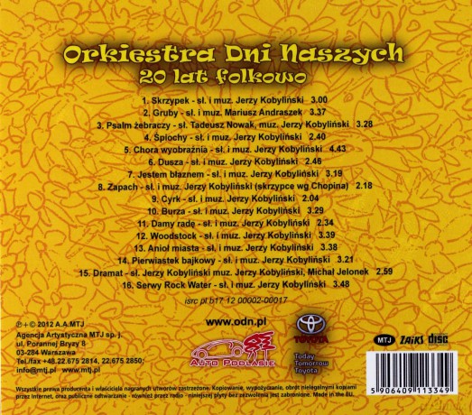 Orkiestra Dni Naszych: 20 lat folkowo (digipack) [CD]