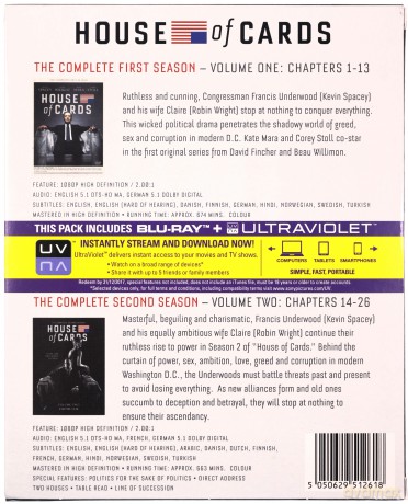 House Of Cards: Seasons 1-2 [Blu-Ray]