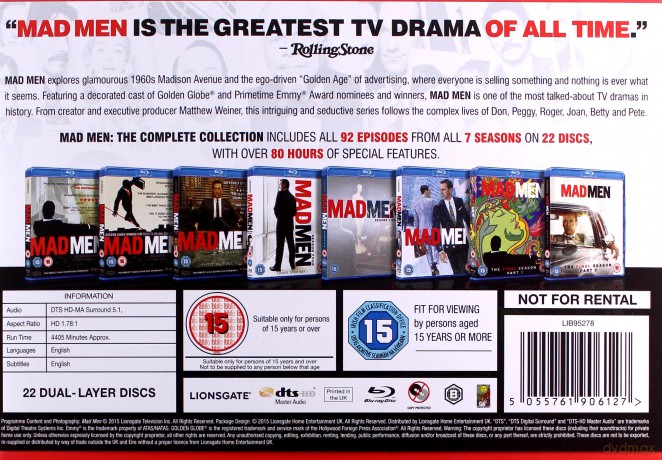 Mad Men: Season 1-7 Complete Collection [22xBlu-Ray]