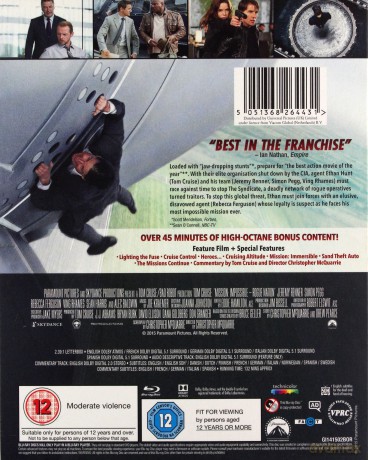Mission Impossible 5 - Rogue Nation [Blu-Ray]