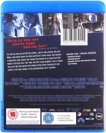 Paranormal Activity 5 - The Ghost Dimension (Paranormal Activity: Inny wymiar) [Blu-Ray]