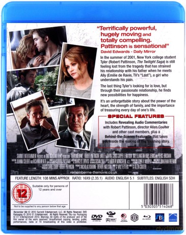 Remember Me (Twój na zawsze) [Blu-Ray]+[DVD]