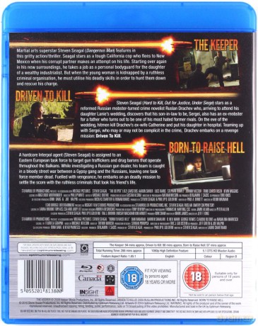 Seagal - Driven To Kill / The Keeper / Born To Raise Hell (Żądza śmierci / Cena powrotu / W odwecie za śmierć) [3xBlu-Ray]
