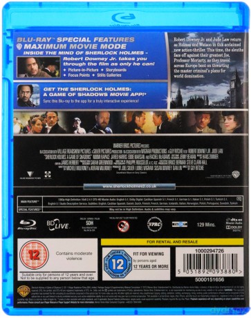 Sherlock Holmes - A Game Of Shadows (Sherlock Holmes: Gra cieni) [Blu-Ray]